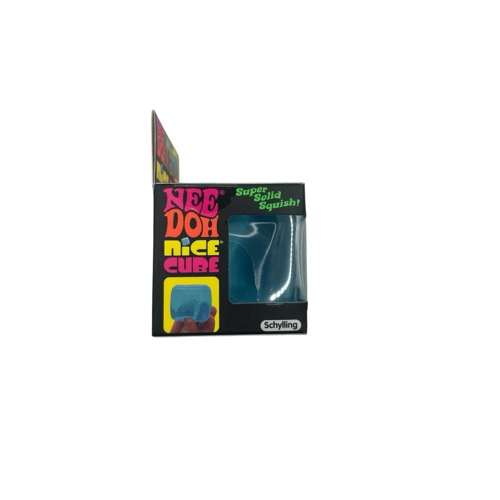 NEW Nee Doh Nice Cube Super Solid Squish! Blue Stress fidget relief toy